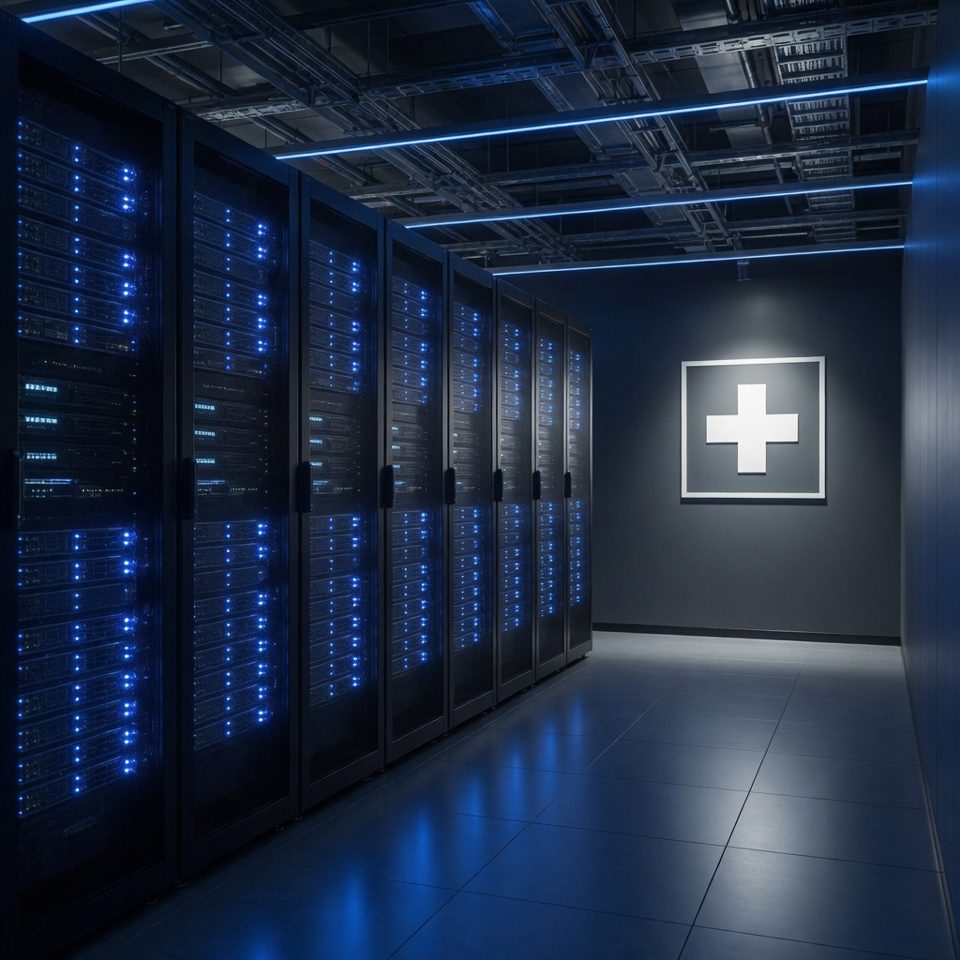 Schweizer Rechenzentrum mit Swiss Cross - Daten bleiben in der Schweiz